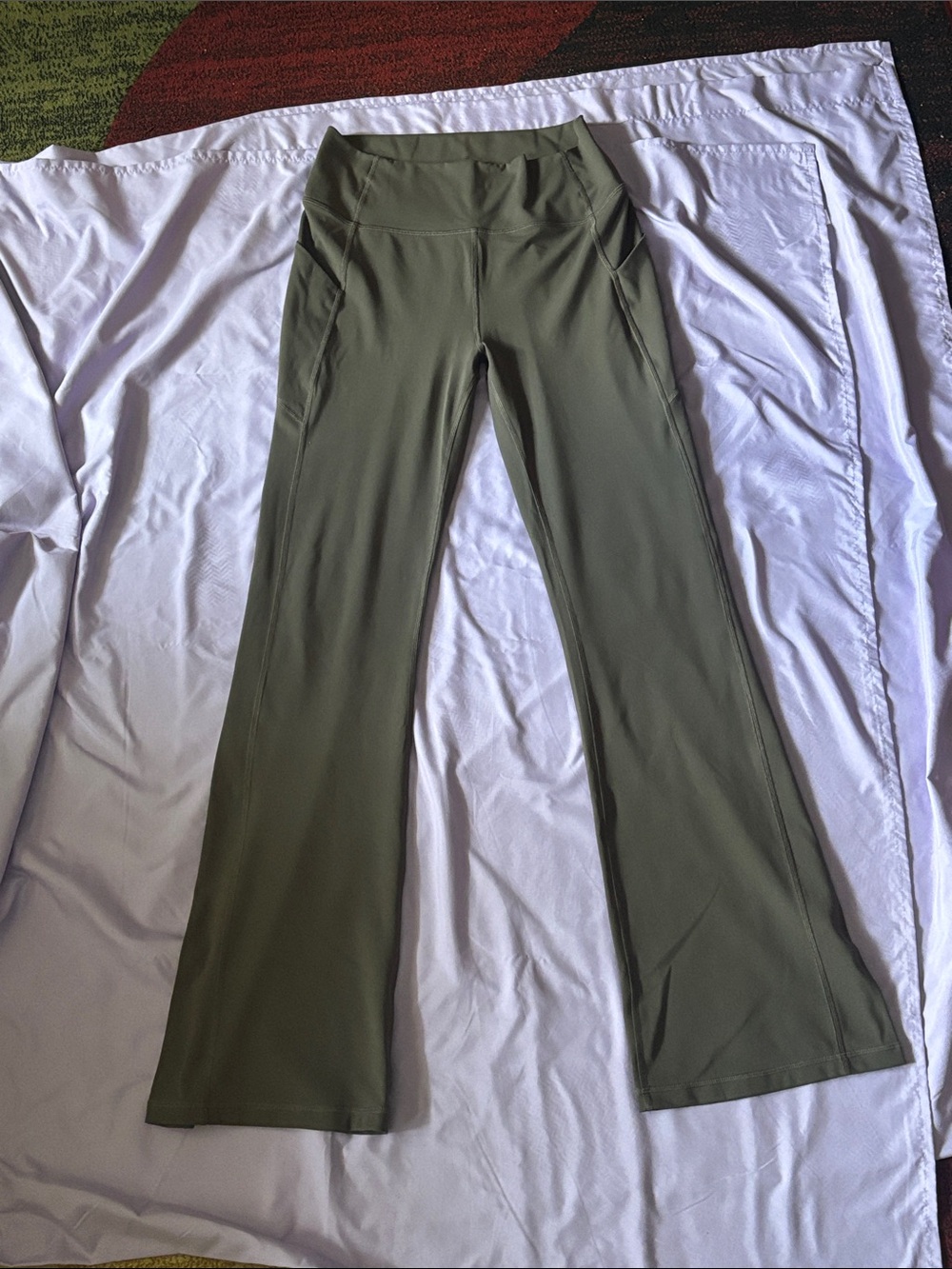 Fabletics Taupe Slate PureLuxe High Waisted TLC Kick Flares